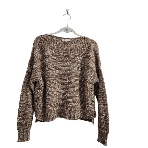 Madewell Sweater Womens Small Brown Boat‎ Neck Side Button Knit Pullover - Picture 2 of 10